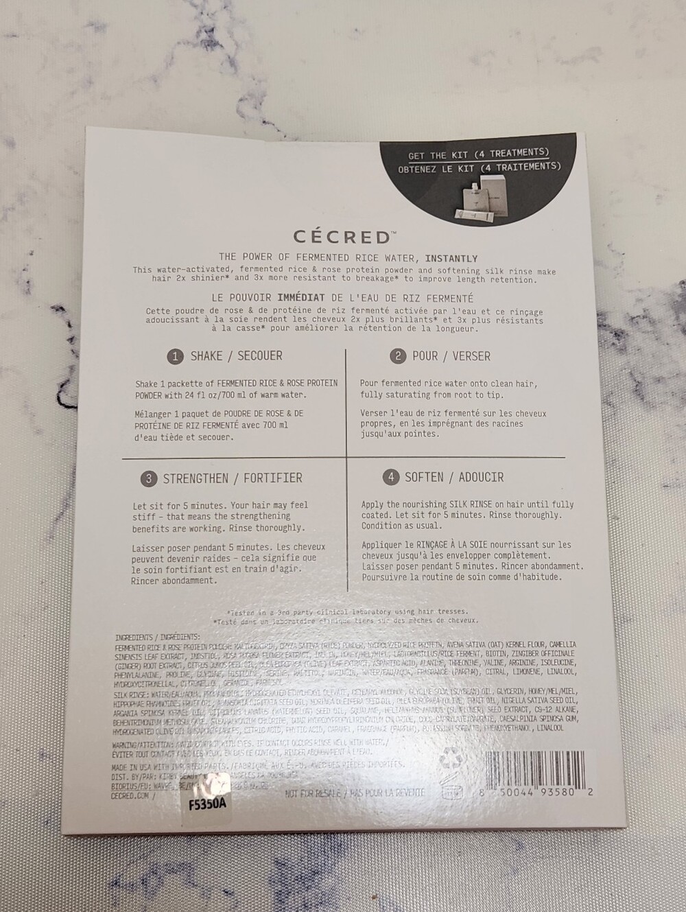 CÉCRED Fermented Rice & Rose Protein Ritual 1 Treatment - Picture 3 of 5